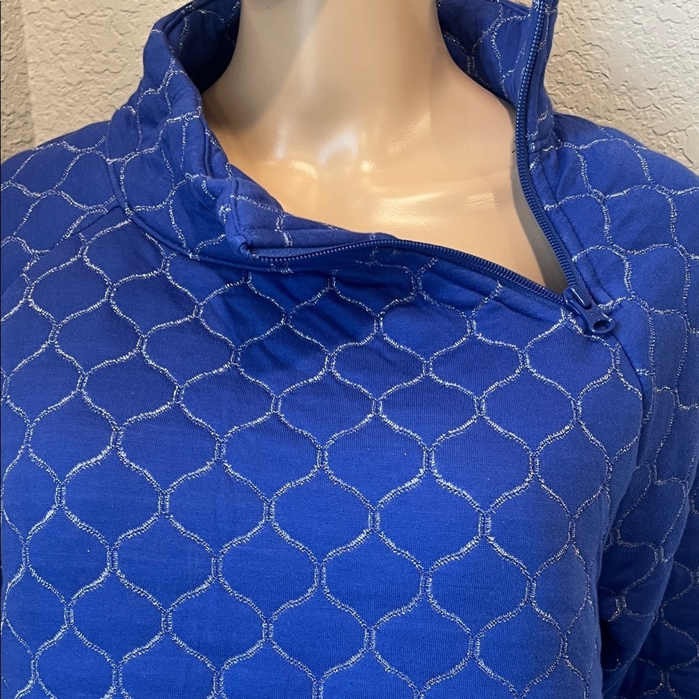 NWT Talbots Blue Quilted Sweatshirt - Picture 5 of 7